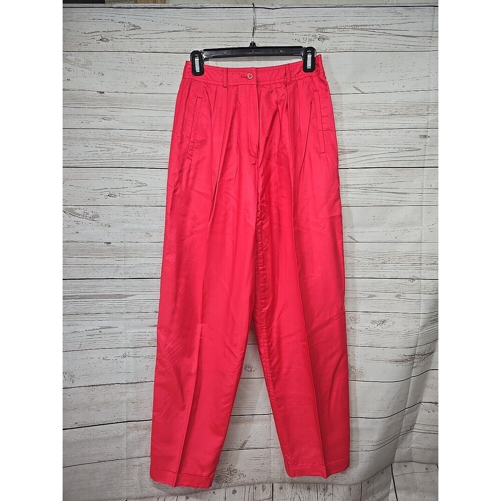 Liz Claiborne Liz‎ Sport Pleated Silk Pants Womens Size 8 Vintage 80s Retro High